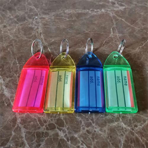 Transluscent Color Plastic Key Tag