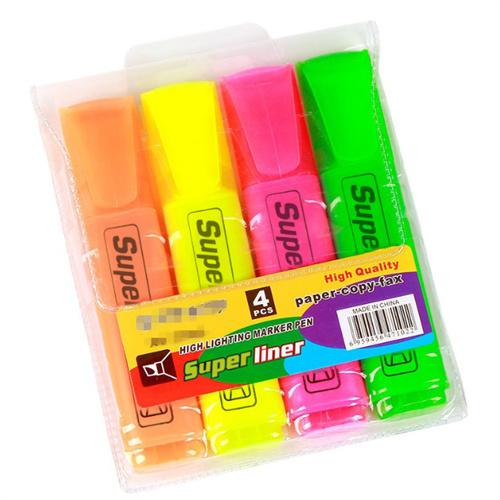Eco-friendly 4 Colors Plastic Fluorescent Pen